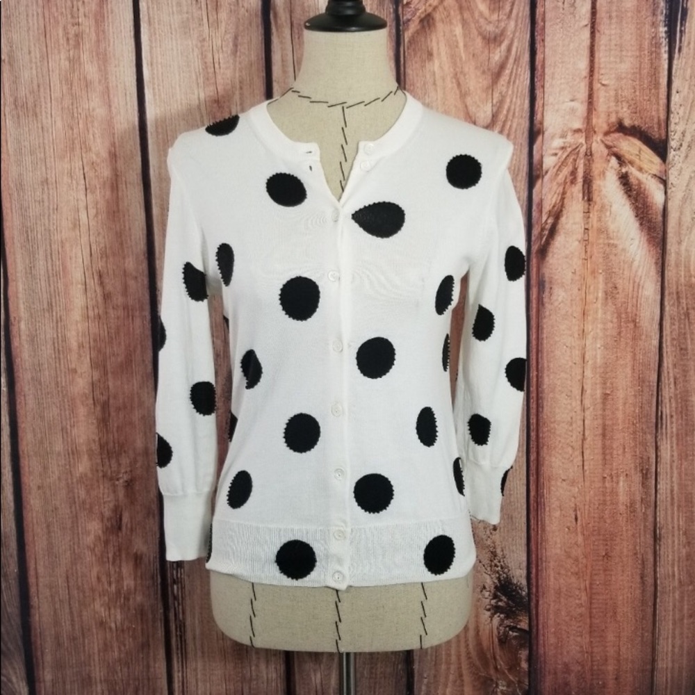 J crew Jackie cardigan polka dots
